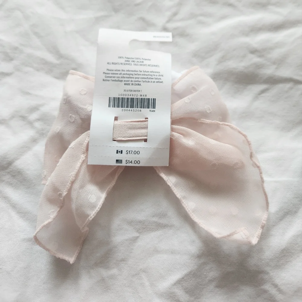 Janie and Jack Blush Pink Bow Clip